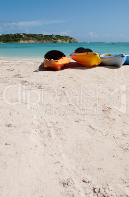 Kayaks on beach