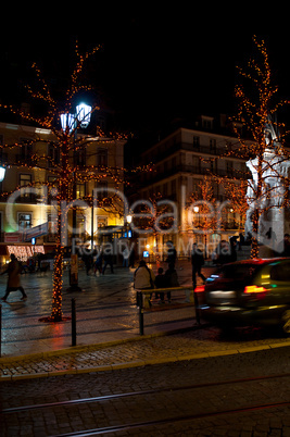 Lisbon downtown during Christmas