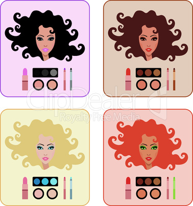 Make-up for women with a different hair color