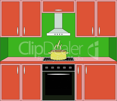 Kitchen furniture. Interior