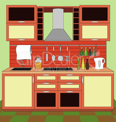 Kitchen furniture. Interior