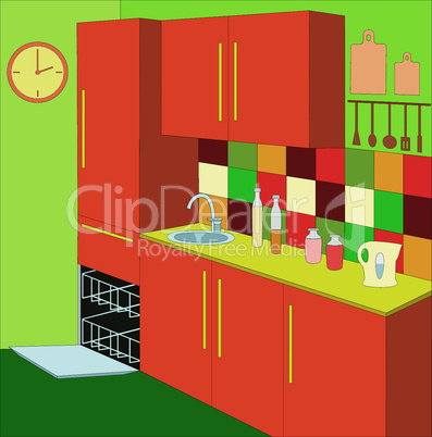 Kitchen furniture. Interior