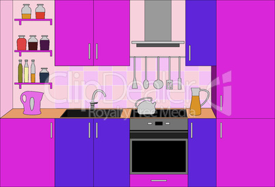 Kitchen furniture. Interior