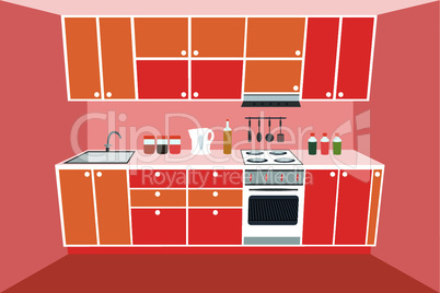 Kitchen furniture. Interior