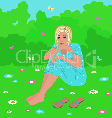 Girl on a grass