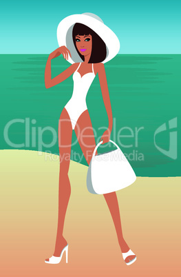 Young woman on a beach