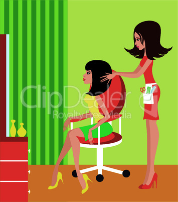 Woman in a beauty salon.