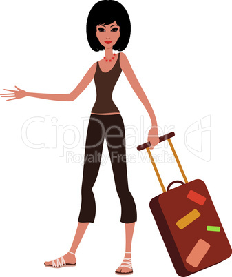 Young woman with a suitcase