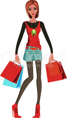 Young woman makes shopping