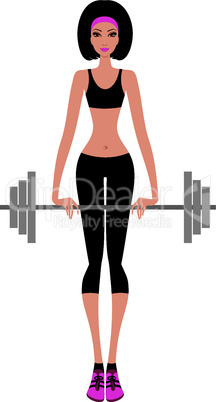 Woman with a fitbar