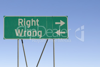 Right or wrong road sign