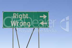 Right or wrong road sign