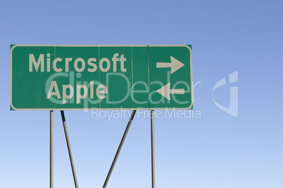 Apple vs. Microsoft - Road Sign