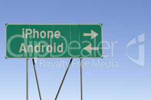 iPhone or Android road sign