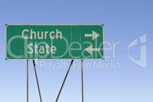 Church or state - road sign