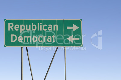 Political party road sign