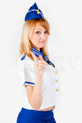 Young beautiful air hostess