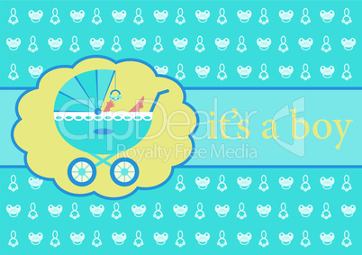 Baby boy arrival announcement card