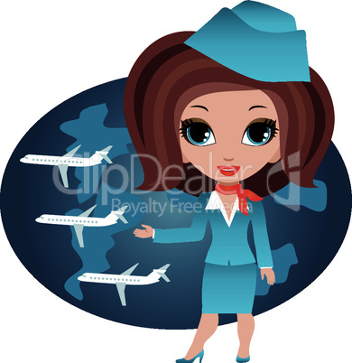 Stewardess cartoon