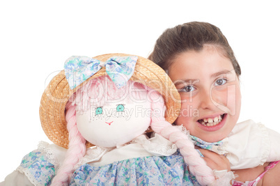 Little girl with doll