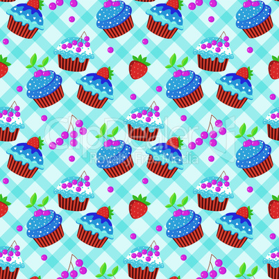 Seamless cupcake pattern