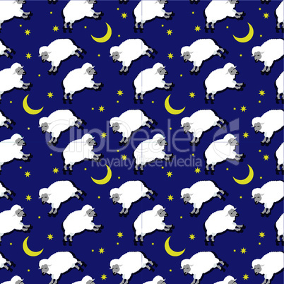 Seamless sleeping lambs pattern