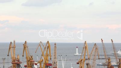 Ocean cruise ship leaves the port of Odessa, Ukraine