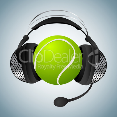 Tennis ball with headphones