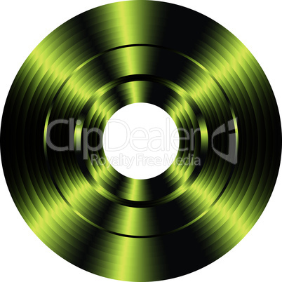 gold vinyl record isolated on white background