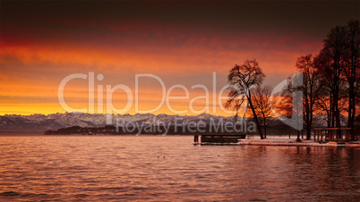 sunrise at starnberg lake