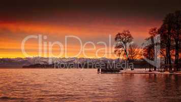 sunrise at starnberg lake