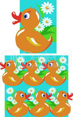 Pattern for children (yellow funny ducks)