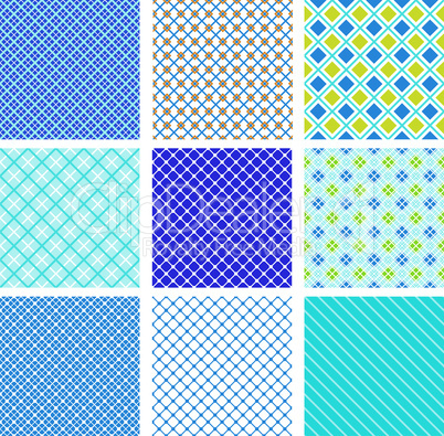 set of seamless patterns with fabric checked textures