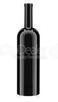 Red wine bottle isolated on white background.