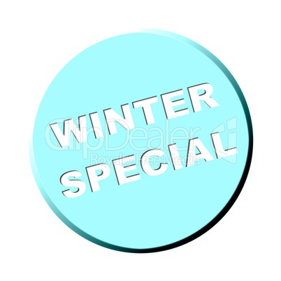 Button rund blau - Winterspecial