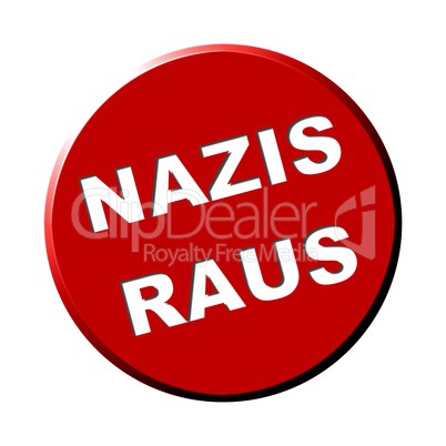 Button rund rot - Nazis raus