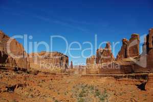 Valley with rock formations,Arches National Park, Utah