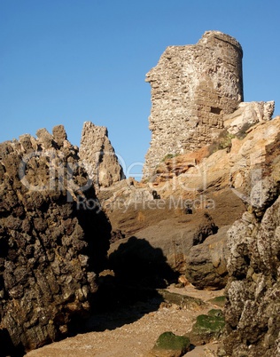 Tower of an old fort on the beach