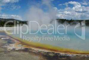 Coloured hot pool in Yellowstone National Park, Wyoming