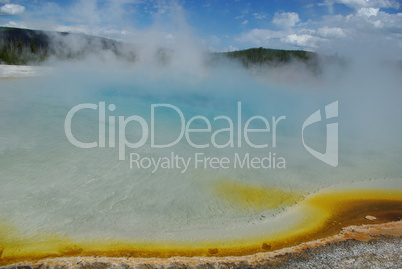 Multicoloured hot pool in Yellowstone National Park, Wyoming