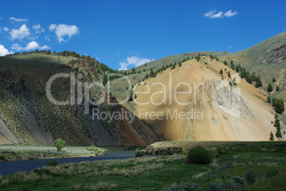 River and colourful canyon, Wyoming