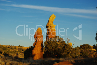 Bizarre rock towers in the early morning