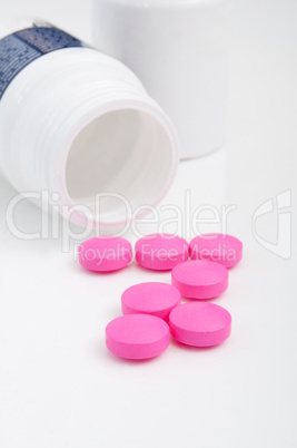 Pink Pills in Bottle