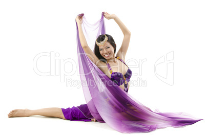 Belly dancer dancing on floor