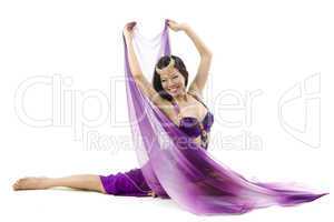 Belly dancer dancing on floor