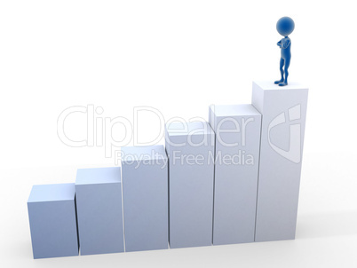 Man in the top conceptual 3d render.