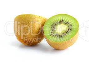 kiwi fruit cut in two pieces