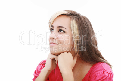 teenager think positive, isolated on white