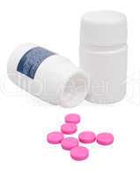 Pink Pills in Bottle