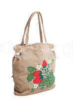 summer beach bag with strawberry application